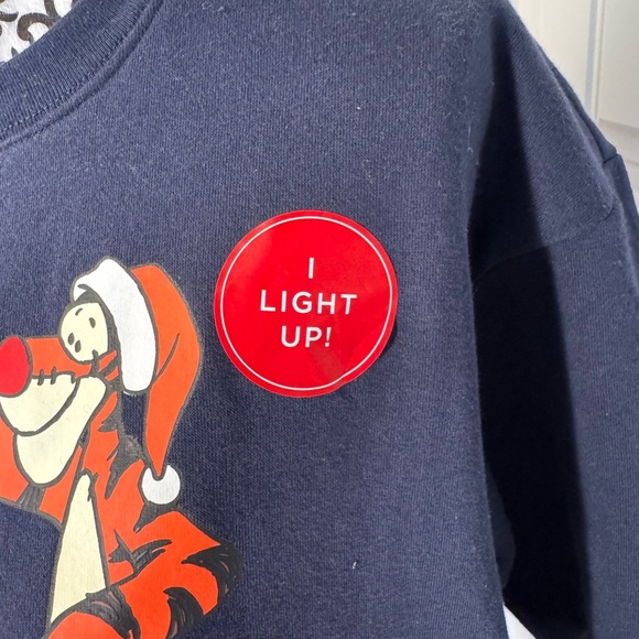 Disney Winnie the Pooh Navy Holiday Light-up Sweatshirt NWT - Picture 3 of 10